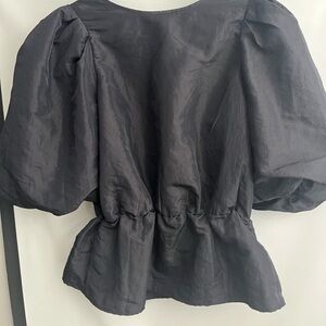 H&M Black Puff Sleeve Blouse